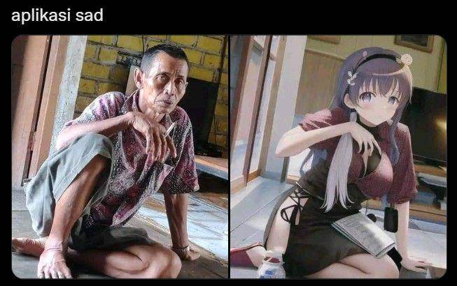 cowok pakai filter AI manga (instagram.com/awreceh.id)