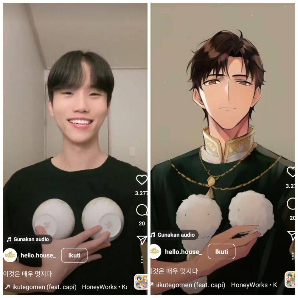 cowok pakai filter AI manga (instagram.com/hello.haouse)