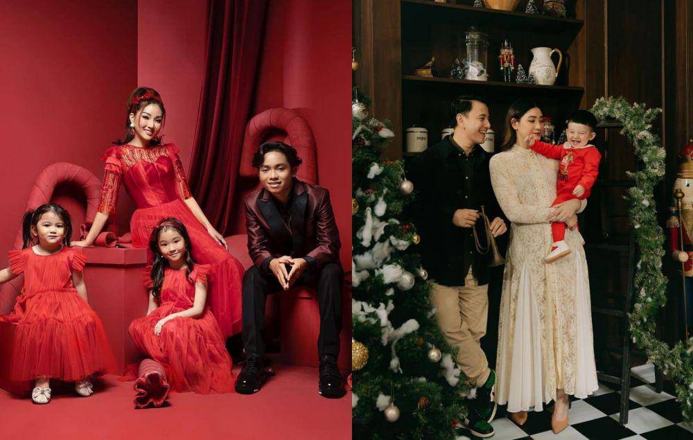 pemotretan Sarwendah dan ketiga anaknya dengan tema Natal (instagram.com/betrandpetoputraonsu) | pemotretan keluarga Billy Davidson bertema Natal (instagram.com/billydavidson_)