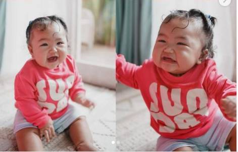 Baby Xarena, si gemoy putri dari Siti Badriah dan Krisjiana Baharudin. (instagram.com/sitibadriahh)