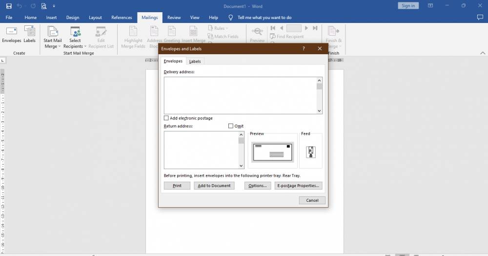 Cara Membuat dan Mencetak Amplop Pakai Microsoft Word. (IDNTimes/Dina Fadillah Salma)