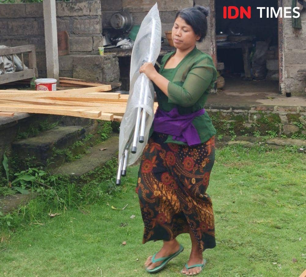 Ni Wayan Darti, Penerima bantuan Kemensos di Klungkung. (IDN Times/Wayan Antara)