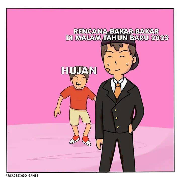 meme lucu serba-serbi tahun baru (facebook.com/Arcadesindo Games)