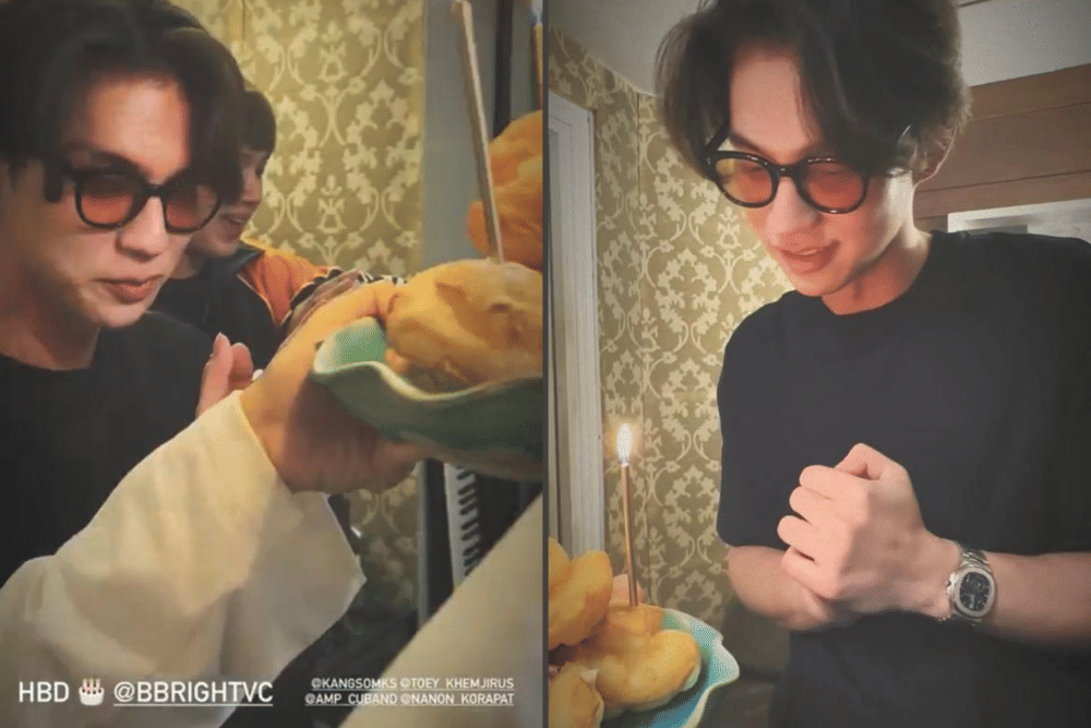 9 Momen Ultah Bright Vachirawit Ke-25, Malu-malu Dikasih Surprise