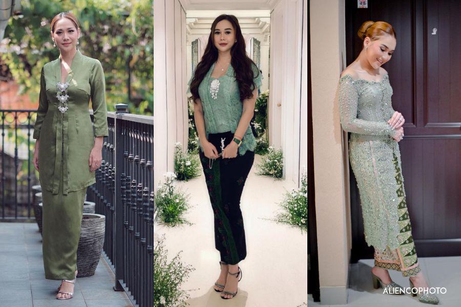 9 Gaya Artis Berkebaya Hijau, Ayu Ting Ting Kelihatan Manis Banget!