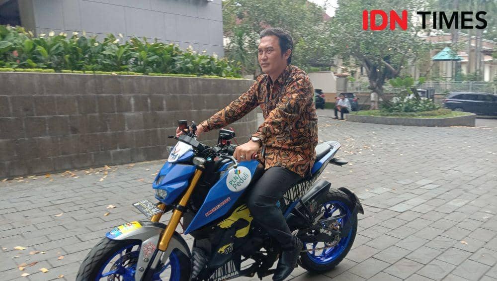 Motor sport BBM yang dikonversi menjadi motor listrik. (IDN Times/Muhammad Nasir)