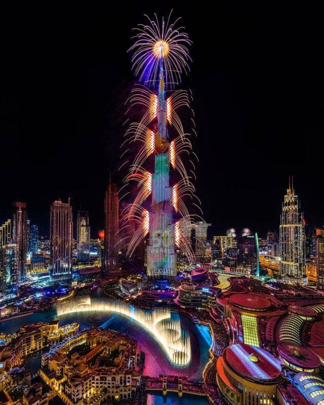 pemandangan Kota Dubai di malam Tahun Baru (instagram.com/tgfromdubai)