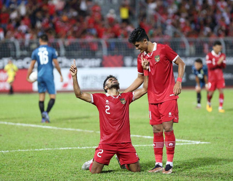 Pemain Indonesia melakukan selebrasi saat menciptakan gol ke gawang Brunei. (dok. PSSI.org)