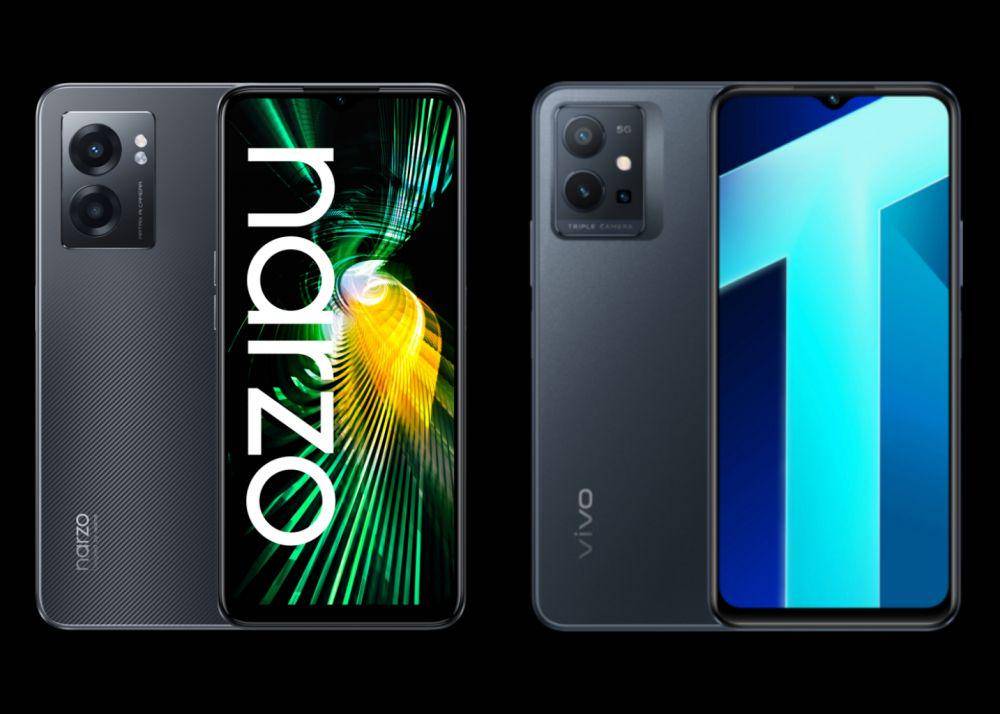 Potret Realme Narzo 50 5G dan Vivo T1 5G (realme.com | vivo.com)