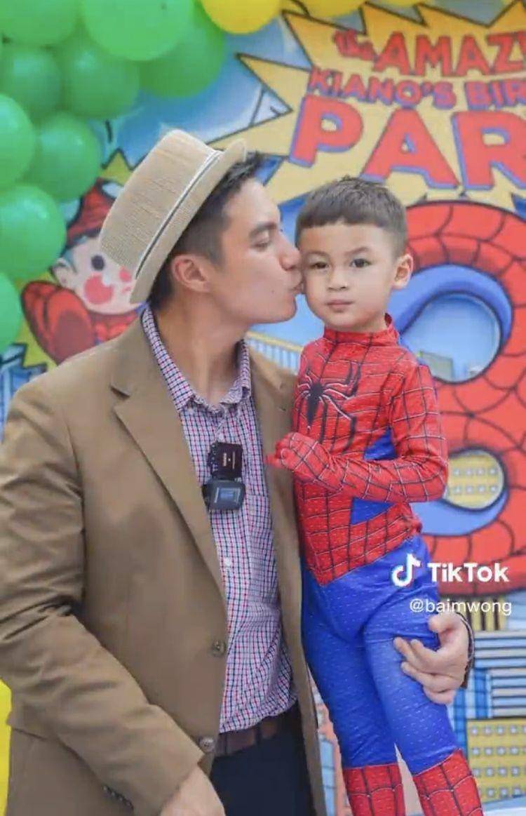 Momen Ulang Tahun Ketiga Kiano Tiger Wong. (tiktok.com/baimwong)
