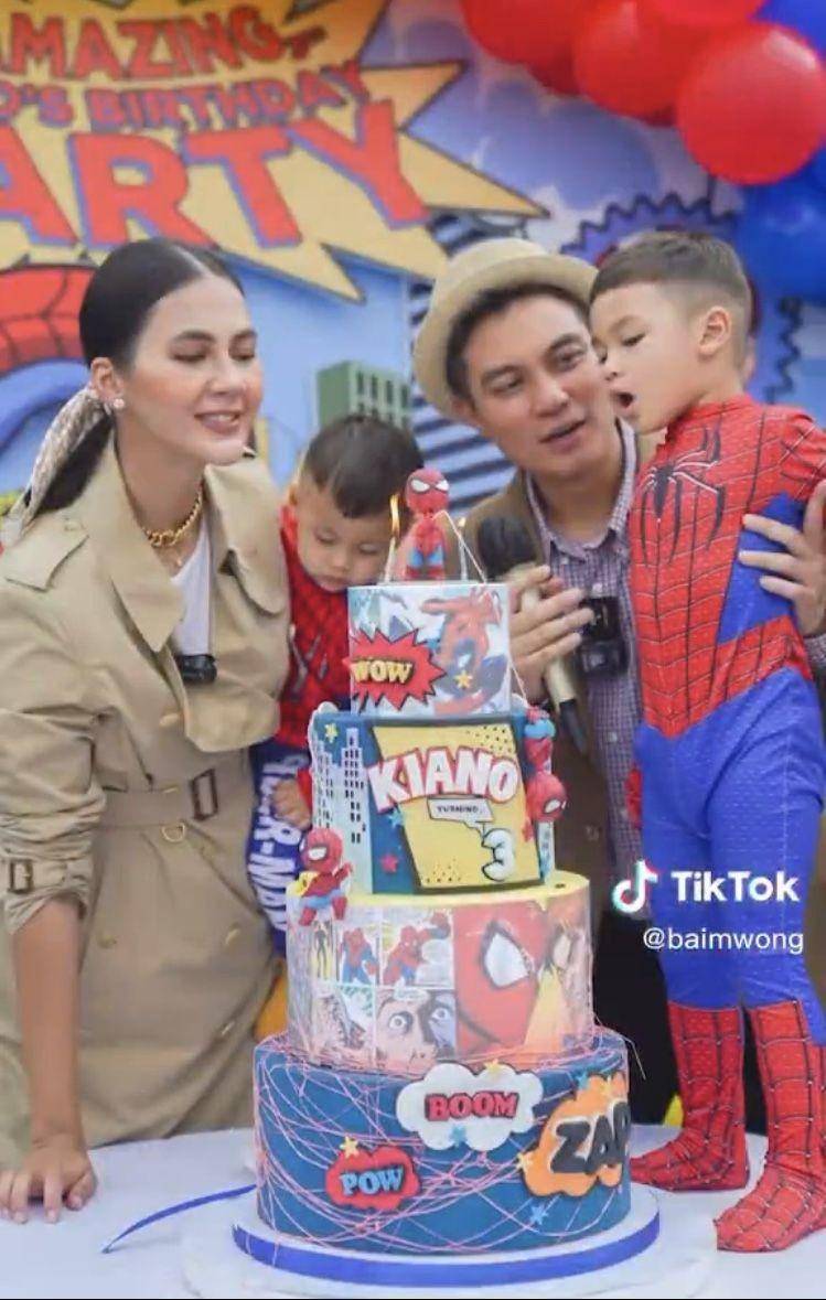 Momen Ulang Tahun Ketiga Kiano Tiger Wong. (tiktok.com/baimwong)
