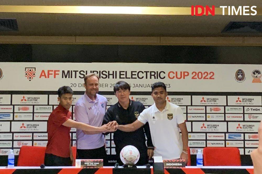 Press Conference Indonesia vs Thailand di Piala AFF 2022. (IDN Times/Sandy Firdaus)