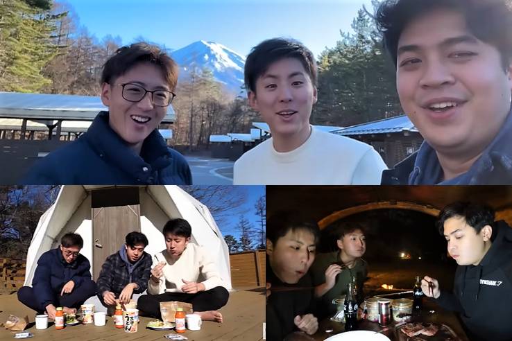 Momen Jerome Polin dan Waseda boys glamping di Gunung Fuji (youtube.com/@nihongomantappu)
