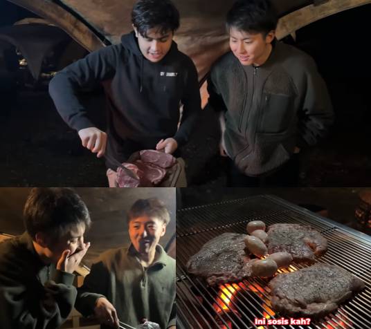 Momen Jerome Polin dan Waseda boys glamping di Gunung Fuji (youtube.com/@nihongomantappu)