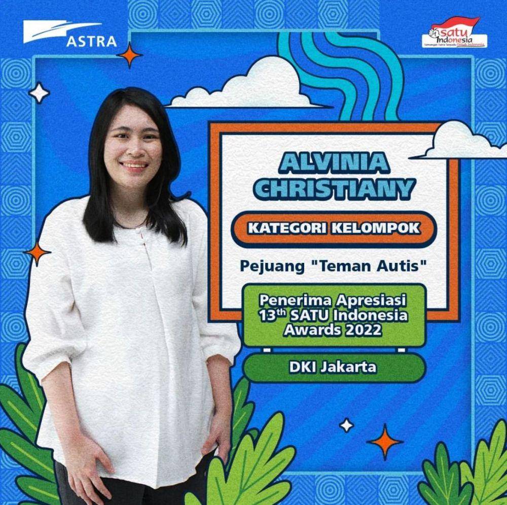 Alvinia Christiany dan tim Teman Autis meraih apresiasi 13th SATU Indonesia Awards 2022 tingkat nasional (instagram.com/satu_indonesia)