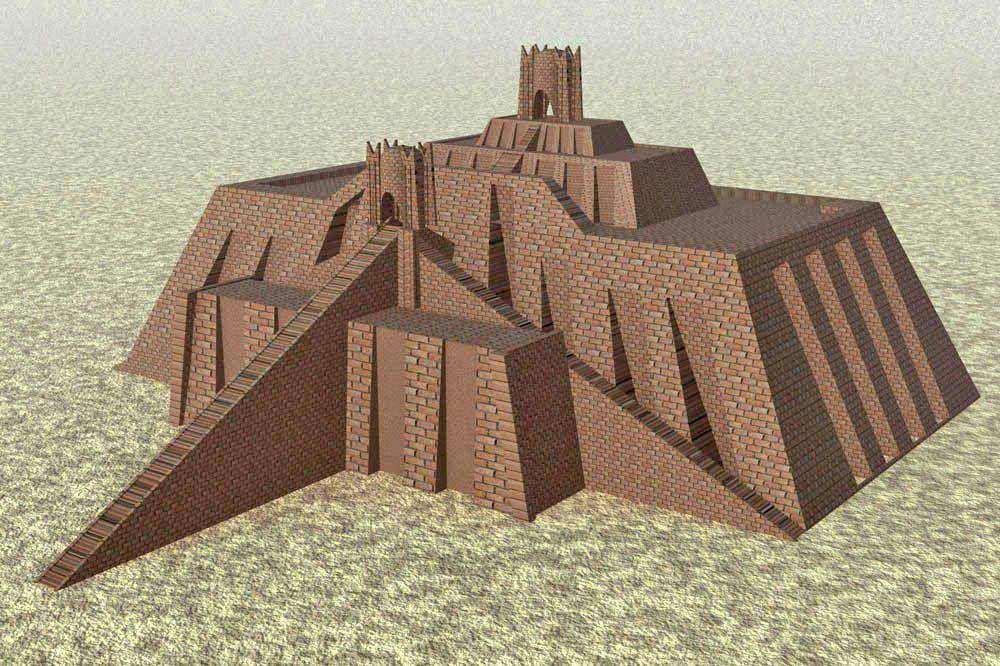 Ziggurat Ur (user:wikiwikiyarou, Public domain, via Wikimedia Commonss)