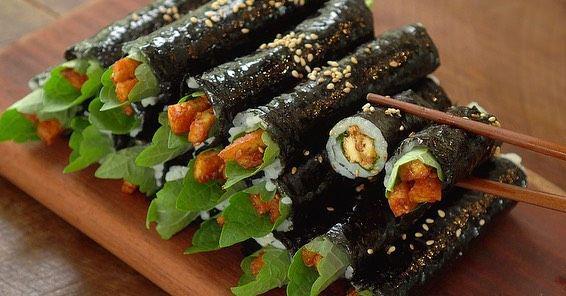 Resep Kimbab Mini Tahu Pedas, Buatnya Gampang Banget