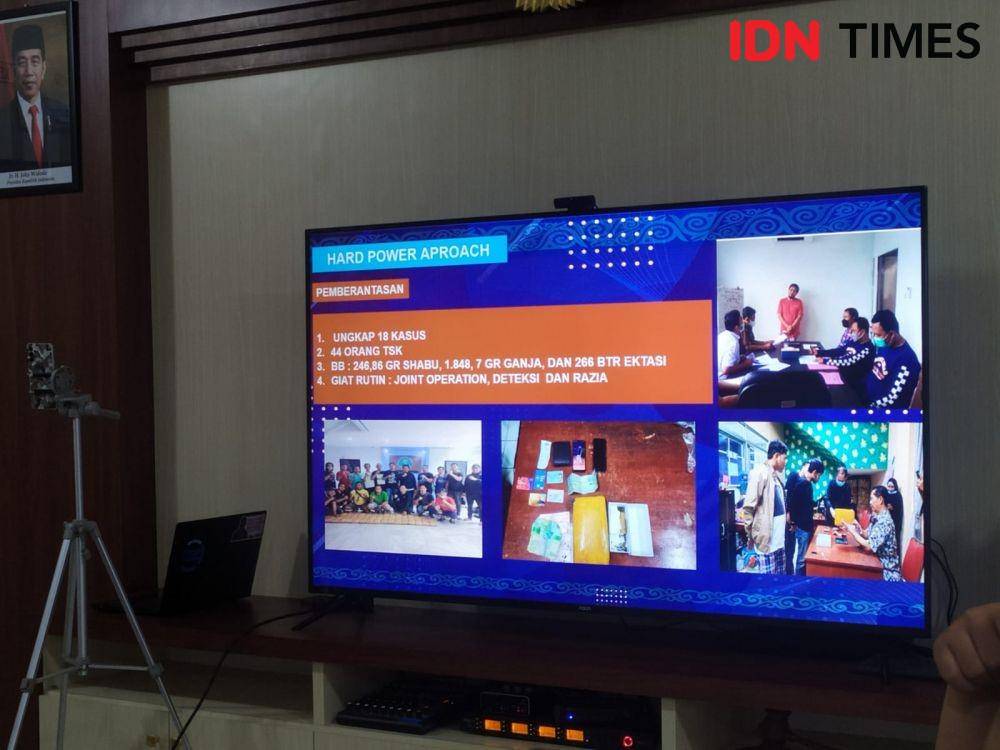 Konferensi pers akhir tahun BNN Provinsi Lampung. (IDN Times/Tama Yudha Wiguna).