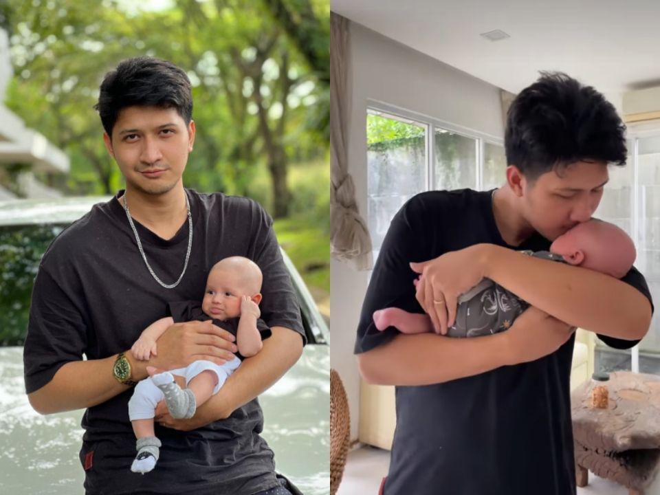 9 Potret Aditya Zoni Momong Anak, Papa Muda Siaga!