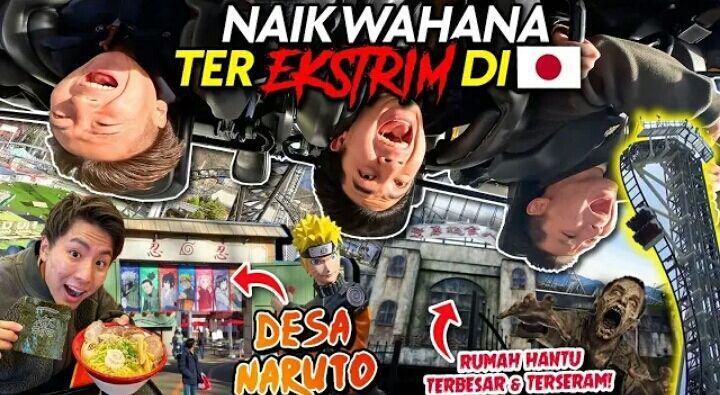 10 Potret Berani Jerome dan Waseda Boys Jajal Wahana Ekstrem di Jepang