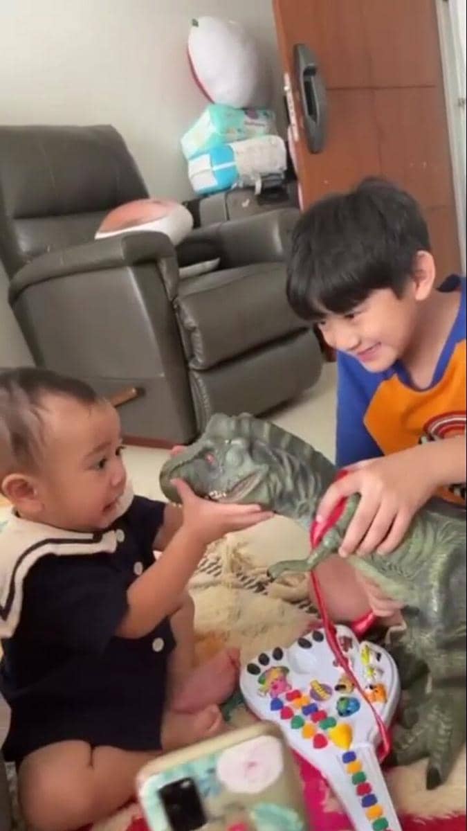 Rayyanza dan dino kesayangan (instagram.com/raffinagita1717)