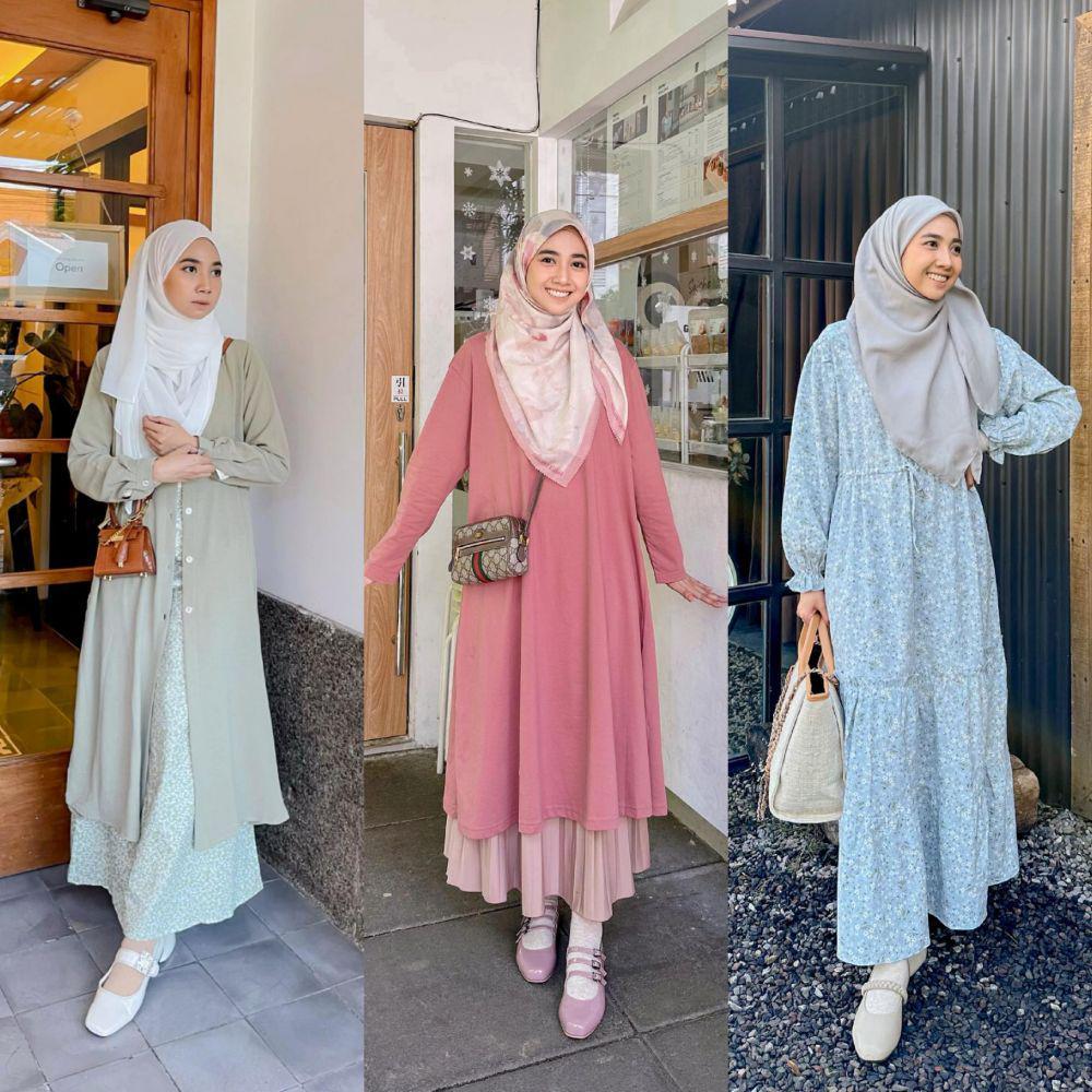 9 Outfit Hijab Richa Etika Ulhaq yang Menutup Dada, Modis dan Manis!