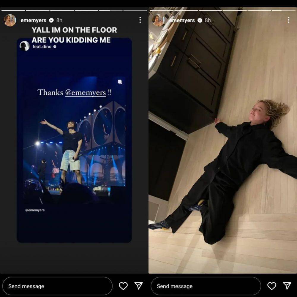 story Emma Myers saat dinotis oleh Dino SEVENTEEN (instagram.com/17carat.id)