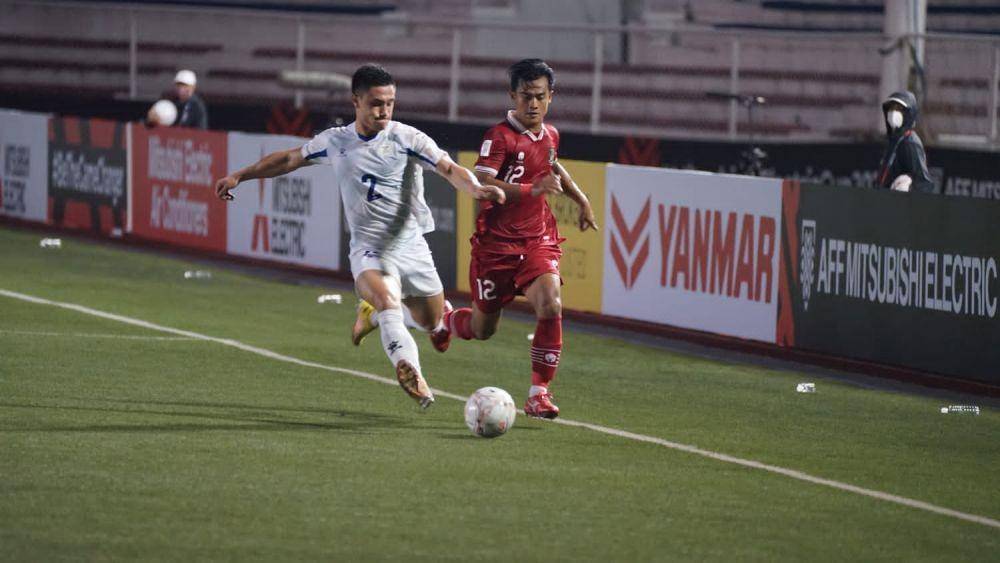 Aksi pemain Timnas Indonesia saat bentrok dengan Filipina dalam laga terakhir Grup A Piala AFF 2022. ( Dok. PSSI).
