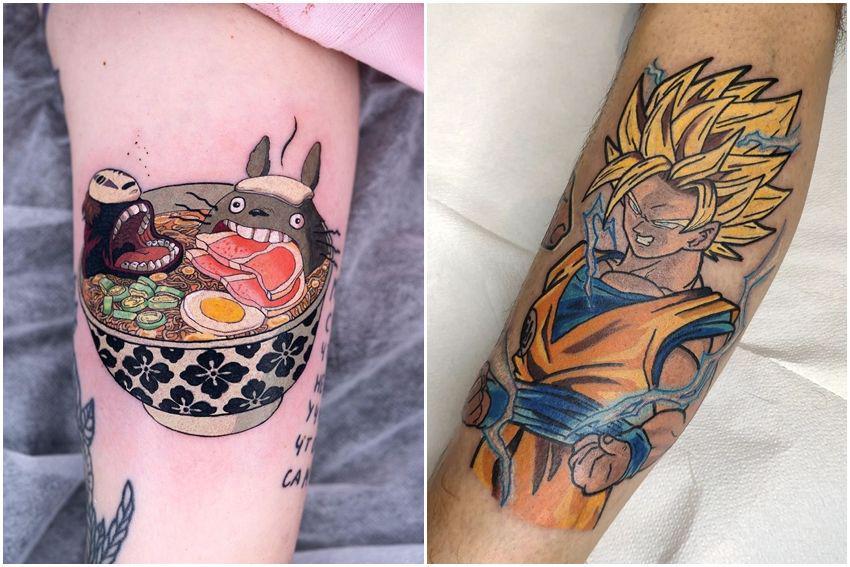 10 Potret Tato dengan Tema Anime, Ada yang Super Detail!