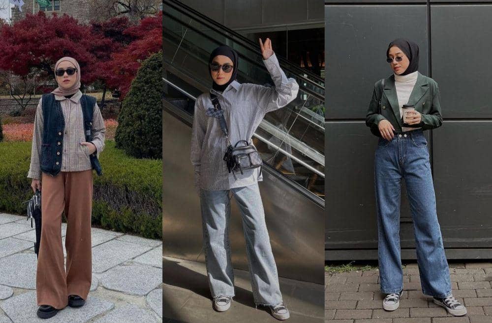 10 OOTD Casual Hijab dengan Celana ala Afiqah Syifa
