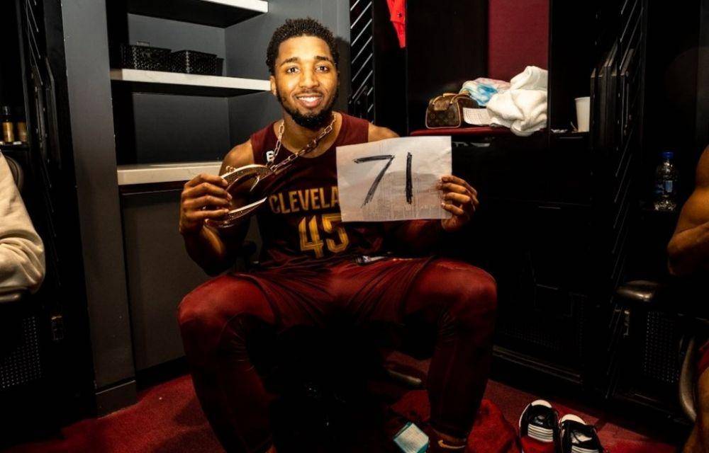 Donovan Mitchell mencetak 71 poin saat mengantarkan Cleveland Cavaliers menang atas Chicago Bulls. (Twitter/@cavs).
