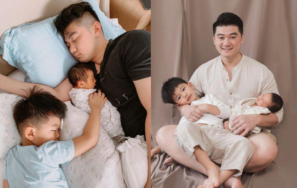9 Potret Chef Arnold Momong Dua Anak, Jadi Ayah Siaga!