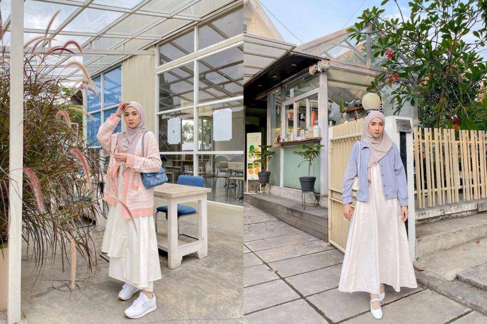 inspirasi OOTD hijab dengan cardigan ala Richa Etika (instagram.com/richaeu)