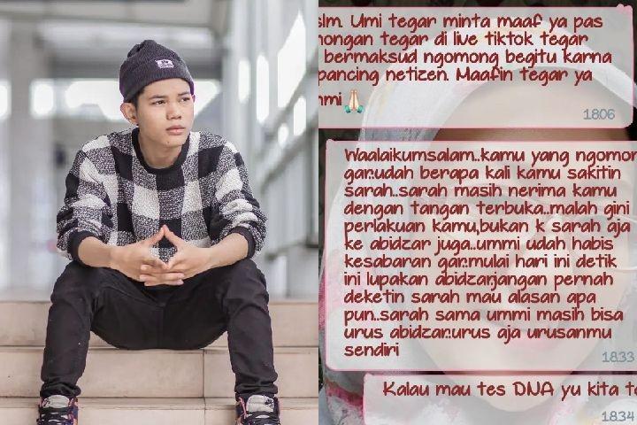 Tegar Minta Maaf ke Mantan Mertua Usai Tak Akui Anak, Ini Isi Chat-nya