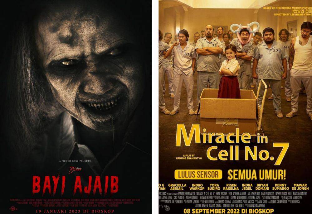 kolase poster film Bayi Ajaib dan Miracle in Cell No.7 (instagram.com/falconpictures_)