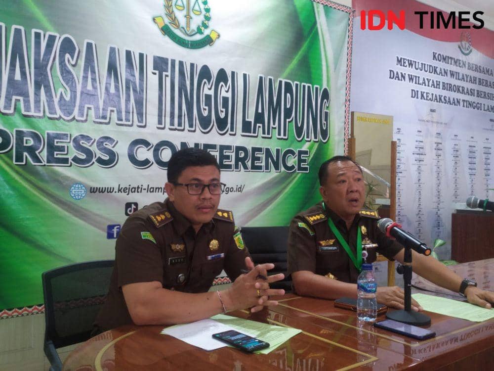 Kejaksaan Tinggi Lampung menggelar konferensi pers, Kamis (5/1/2023). (IDN Times/Tama Yudha Wiguna).