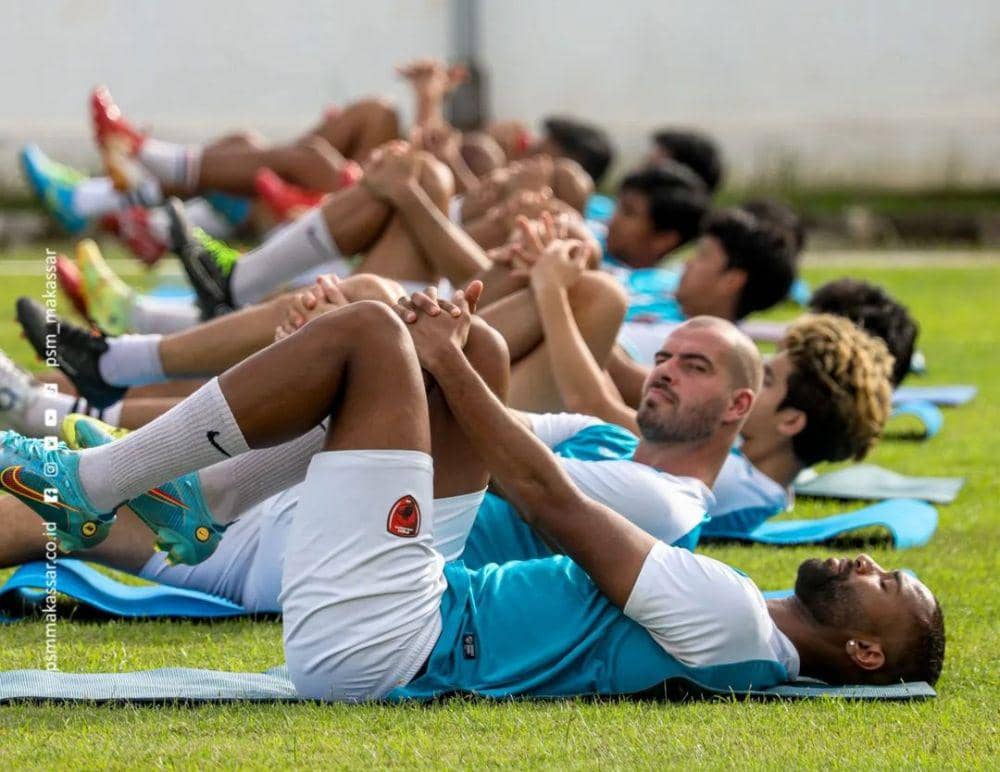 Tim PSM Makassar saat sedang berlatih. (Instagram.com/psm_makassar)