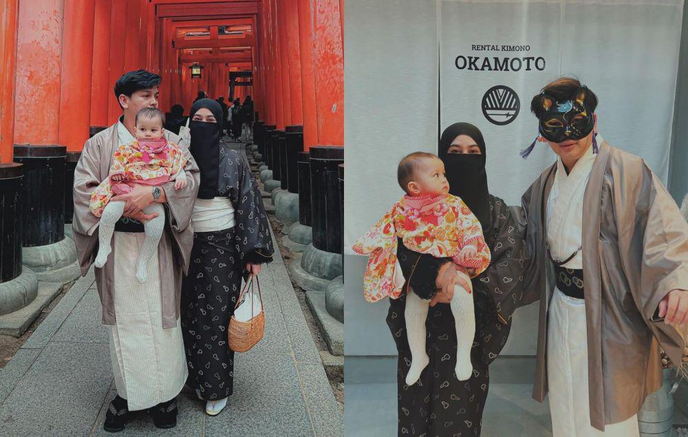 9 Potret Keluarga Natta Reza Pakai Kimono saat Liburan di Jepang