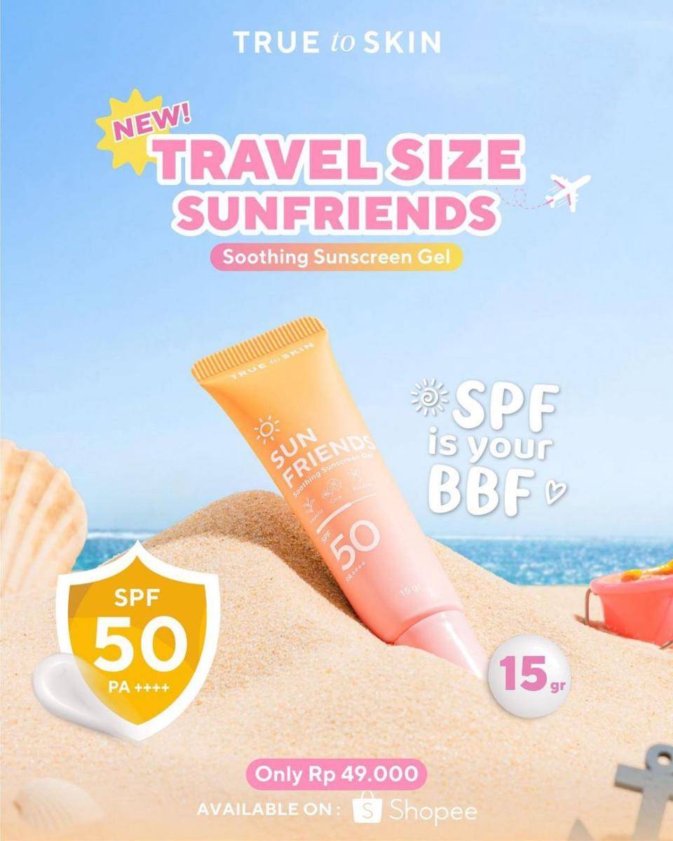TRUE TO SKIN Sun Friends Soothing Sunscreen Gel SPF 50 PA ++++ (instagram.com/truetoskinofficial)