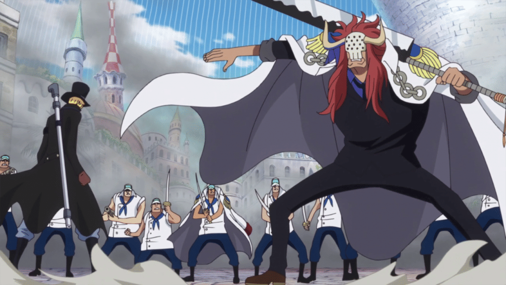Sabo lawan Bastille. (Dok. Toei Animation/One Piece)
