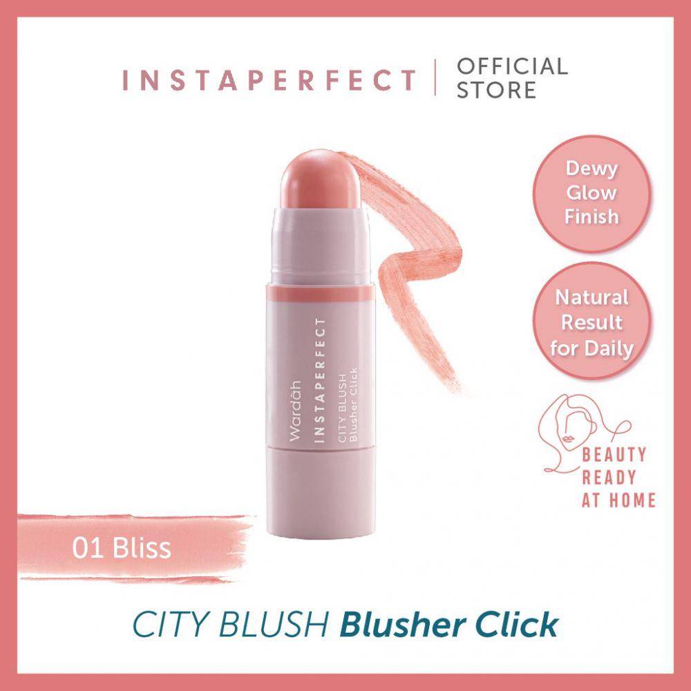 Wardah Instaperfect City Blush Blusher Click 01 Bliss (shopee.co.id/wardahofficial)