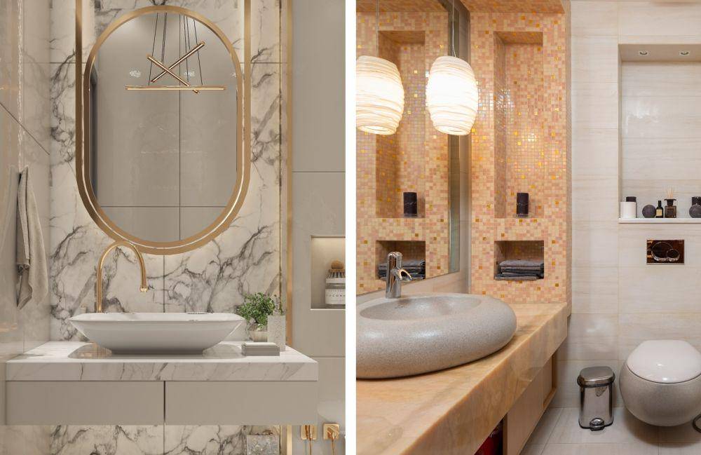 inspirasi desain powder room (unsplash.com/Amira Aboalnaga | pexels.com/Max Vakhtbovych)