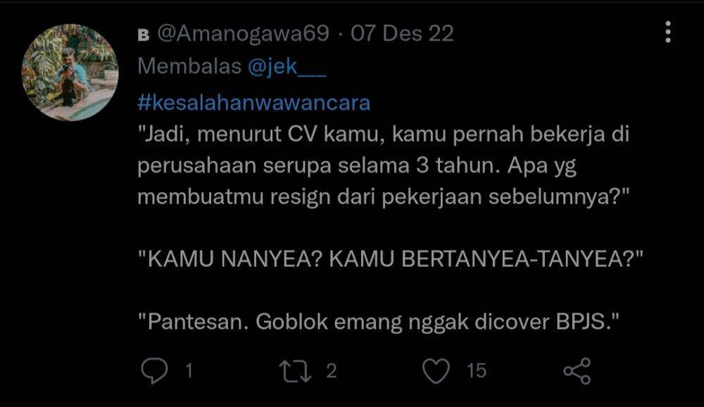 cerita wawancara kerja (twitter.com/Amanogawa69)