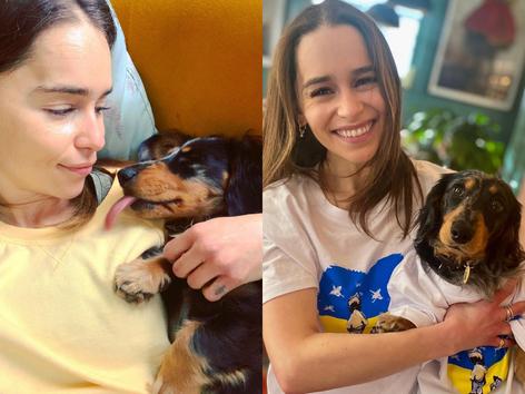 9 Potret Emilia Clarke dan Anjing Peliharaannya, Dog Person Banget!