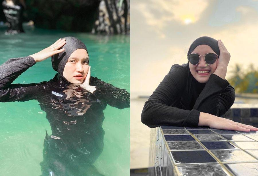 9 Potret Nabila LIDA Berenang Pakai Hijab, Sporty dan Stylish!
