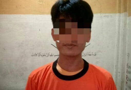 AT, tersangka pemerkosa pacar masih pelajar bawah umur di Lampung Tengah. (Dok. Polres Lamteng).