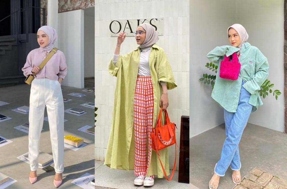 12 Ide Mix and Match Kemeja ala Raihana Nusaibah, Fashionable!