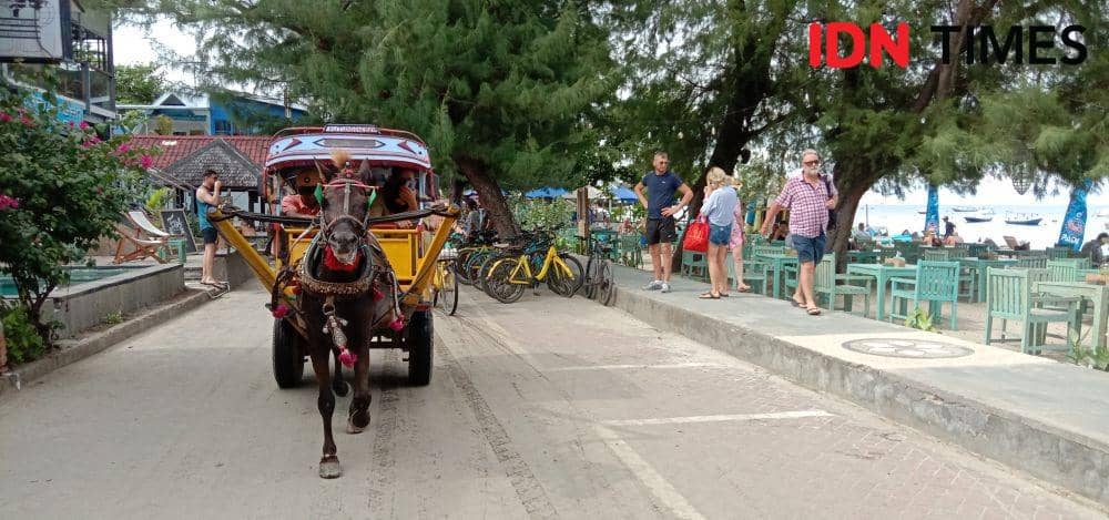 Suasana di Gili Trawangan Lombok Utara. (IDN Times/Muhammad Nasir)