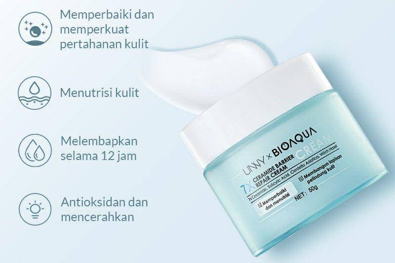 BIOAQUA 7X Ceramide Skin Barrier Repair Moisturizer Cream (shopee.co.id/bioaquaofficialshop)