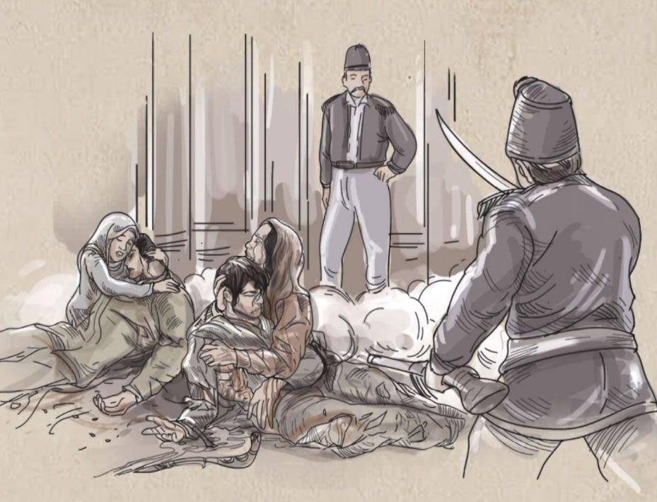 Ilustrasi Laksamana Malahayati saat kehilangan suaminya. (YouTube.com/Televisi Edukasi)